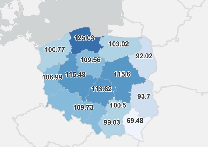Mapa szczepień, stan na 17.06.2021 r. Fot. źródło. gov.pl